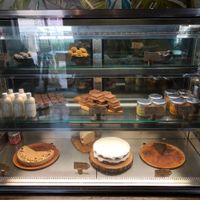Dessert case at Evergreen Organics in Doha