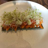 Zaatar flatbread at Evergreen Organics in Doha