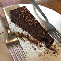 Best chocolate tart at Evergreen Organics in Doha