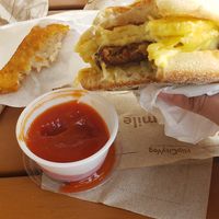 Sunnyside sausage, JUST egg and gouda cheese + Golden hash brown at HipCityVeg - 7th St in Washington