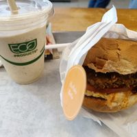 A burger and a milkshake at HipCityVeg - 7th St in Washington