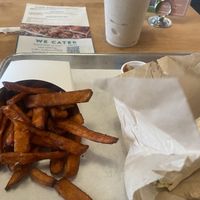 Snack Wrap and Sweet Potato w/BBQ Sauce- Yas! 🤪  at HipCityVeg - 7th St in Washington