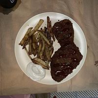 Schnitzel with baked potatoes and vegan mayonnaise   at Trivoli Vegan Kafeneio in Athens