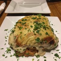 Amazing vegan moussaka at Trivoli Vegan Kafeneio in Athens