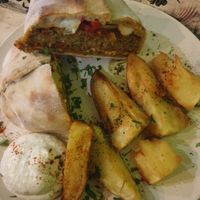 Calzone burger at Trivoli Vegan Kafeneio in Athens