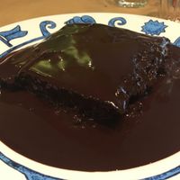 Decadent chocolate pie at Trivoli Vegan Kafeneio in Athens