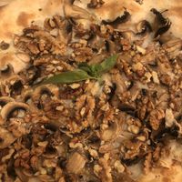 Vegan cheese, champignons and nuts  at Ai 6 Angoli in Brussels