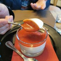 Strawberry Pannacotta at Ai 6 Angoli in Brussels
