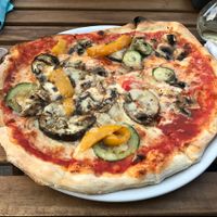 Pizza 2 (in the menu says with legumes) at Ai 6 Angoli in Brussels