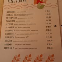 Pizza menu at Ai 6 Angoli in Brussels