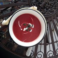 Beetroot soup at Franz Soupmarine in Heidelberg
