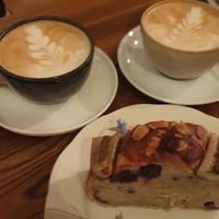 Banana bread & oat cappuccino  at Franz Soupmarine in Heidelberg