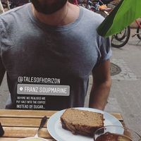 We got another free coffee because we accidentally put salt instead of sugar in at Franz Soupmarine in Heidelberg