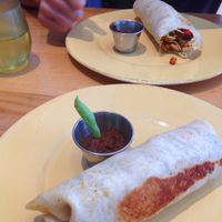 Chef's whim vegan breakfast burrito with house-made salsas. at OliBea in Knoxville