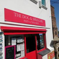 Shop entry at The Dog and Smuggler Tuck Shop in Falmouth