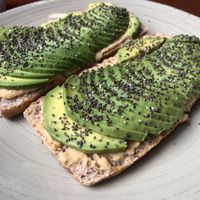 Avocado, Hummus, Chia and Olive Oil on ciabatta 🔥🔥🔥 at Quinoa Cafe in Lima