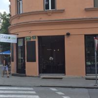 Restaurant from the street at Zaziv Vegan Bistro in Ljubljana