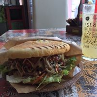 Nice burger at Zaziv Vegan Bistro in Ljubljana