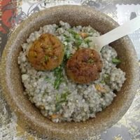 buckwheat with bean and carrot patties/balls :) at Zaziv Vegan Bistro in Ljubljana