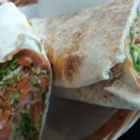 Dorenc Wrap with extra green onions at Zaziv Vegan Bistro in Ljubljana