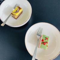 Apelskin chokolad (chocolate orange), princesskaka (raspberry and marzipan) at Minù in Lund