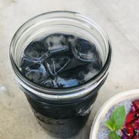 Black lemonade at Coco Bowls in Warsaw