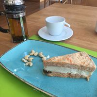 Carrot cake and green tea.  at TheLifeCo Akra Antalya Wellbeing and Detox Center in Antalya