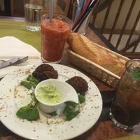 Mushroom croquetas with aioli  at Yanten Veggie Bar in Madrid