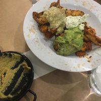 Salchicas (primero). Delicious, highly recommend at Yanten Veggie Bar in Madrid