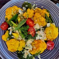 Cauliflower with salt lemon couscous and coriander  chimichurri at Tischlein Deck Dich in Frankfurt