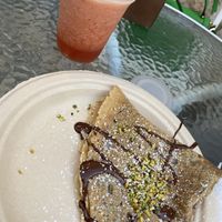 Frullato di anguria e crêpes alla gianduia  at Joya Canti di Stagione in Polignano A Mare