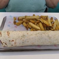 Falafel Wrap with Fries at Jeni's Diner in Caminha