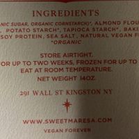 vegan macaron ingredients. :) at Confectionery! in New York City