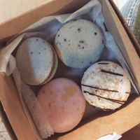 Early grey, Cookie Monster, caramel delight and rose at Confectionery! in New York City