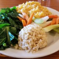 simple plate at Shangri-La Vegan - Telegraph in Oakland