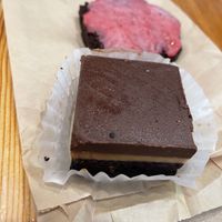 tofu chew and peanut butter/chocolate bar (Laurelle)   at Granville Island Public Market in Vancouver