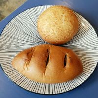 Savory bakery items at Haemil Bakery in Seoul