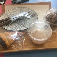 Desserts for sharing at Haemil Bakery in Seoul