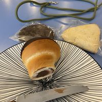 Inside of chocolate cream bread   at Haemil Bakery in Seoul