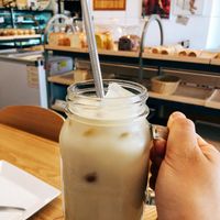 SWEET POTATO LATTE 10/10!!! at Haemil Bakery in Seoul