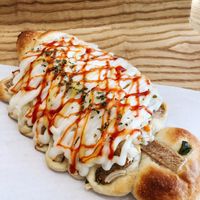 yasssssss vegan ham and cheese bread~! at Haemil Bakery in Seoul