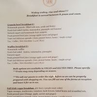 Breakfast menu at Rise & Shine in Westport