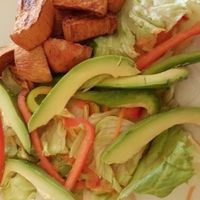 sweet potato salad  at Loving Hut in Prague