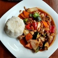 Asian Dish at Loving Hut in Prague
