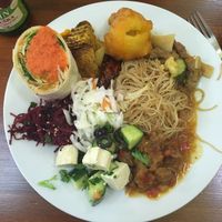 buffet at Loving Hut in Prague