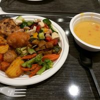 buffet menu at Loving Hut in Prague
