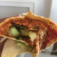 Vegan kofte wrap  at Cigköftem in Budapest