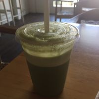 Chilled Salted Caramel Matcha Latte. The sweetness is subtle (which I appreciate), and the matcha is smooth and good quality. at Green Table  in Santa Barbara