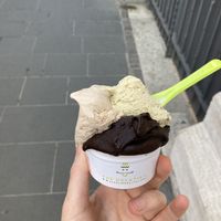 Dark chocolate, rice hazelnut, rice pistachio  at The Gelatist in Rome