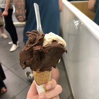 2 scoops of chocolate and 1 scoop of hazelnut! at The Gelatist in Rome